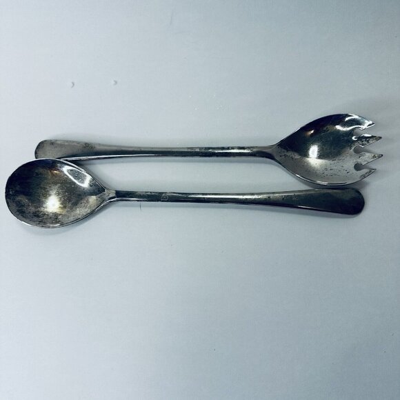 Raimond Silverplate Italy 9" Salad Serving Set Fork & Spoon Vintage - Picture 5 of 12